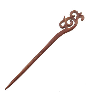 CrystalMood Handmade Carved Floral Ebony Hair Stick